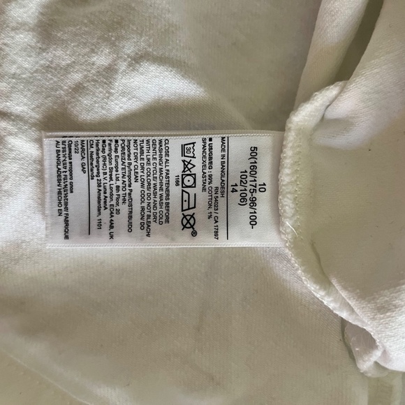 GAP White Denim Button Front Dress, Sz 10, like new! - Picture 7 of 7